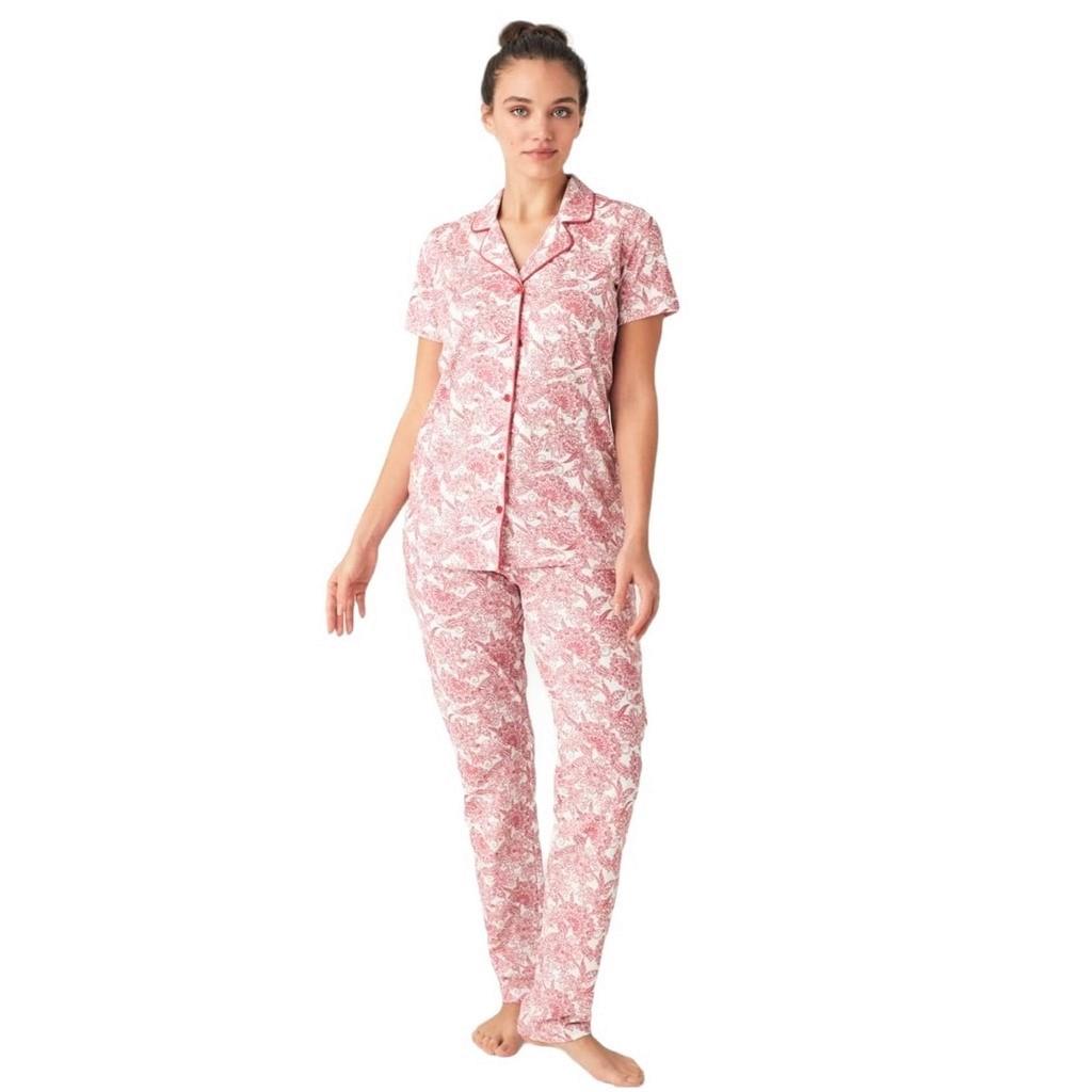 Mod Collection Boydan Düğmeli Gömlek Bayan Pijama Takım