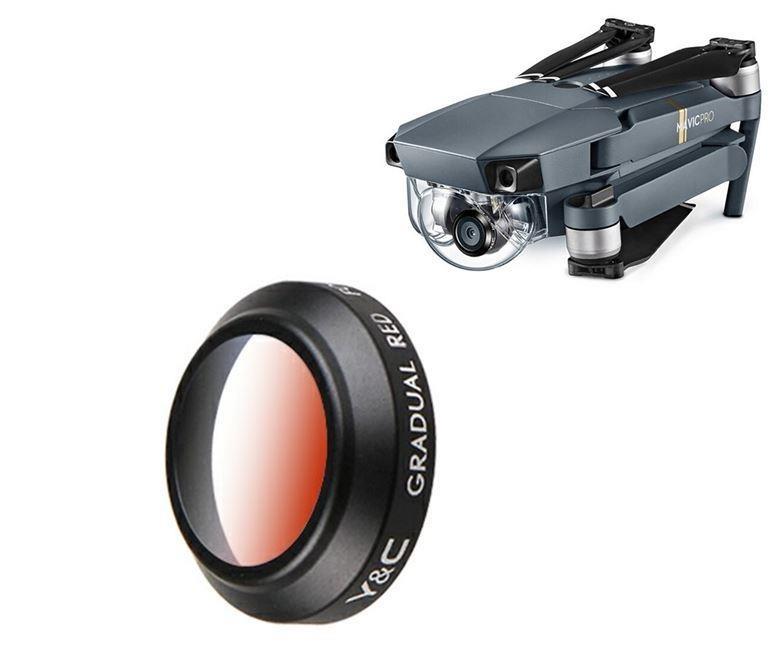 Dji Mavic Pro Yc Lens Kamera Degrade Filtre Kırmızı Renk