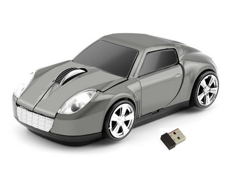 Optik Mouse 2.4Ghz Ergonomik Kablosuz Lambo Spor Gri Araba Şeklinde