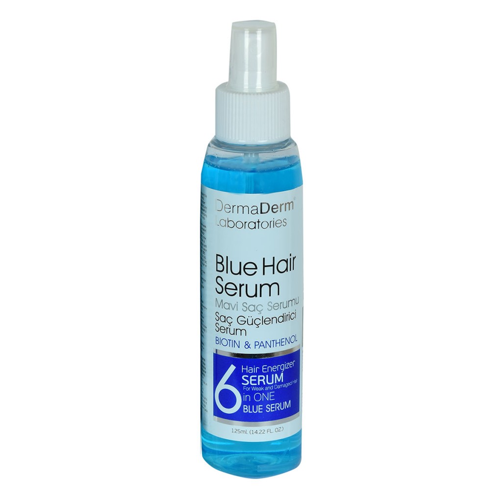 Dermaderm Mavi Saç Serumu Saç Güçlendirici Serum (Biotin Panthenol Vitamin E-Keratin) 125 Ml
