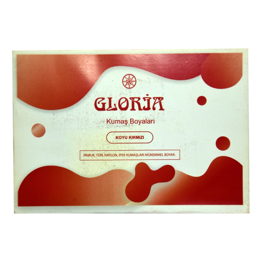 Gloria Kumaş Boyası Koyu Kırmızı 10 Gr Paket