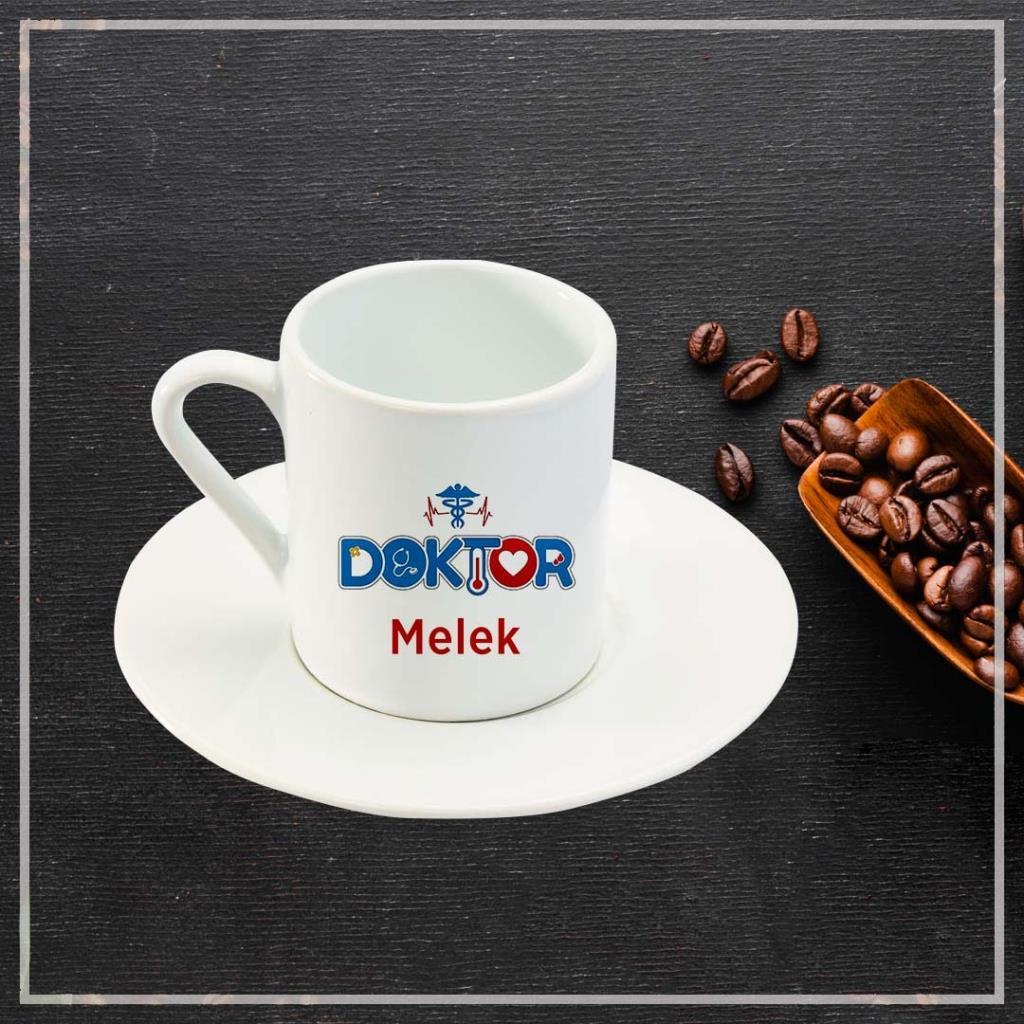 Doktor Melek-3 Türk Kahvesi Fincanı Kişiye Özel Hediye