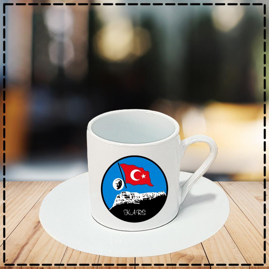 Kars Tasarımlı Türk Kahvesi Fincanı Kişiye Özel Hediye