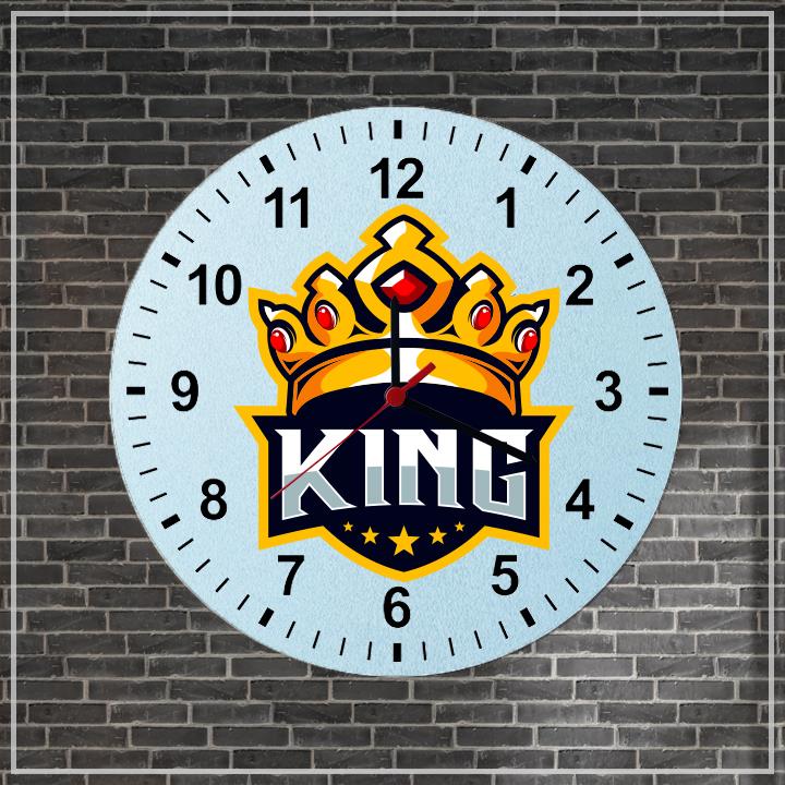 King Tasarımlı Ahşap Duvar Saati