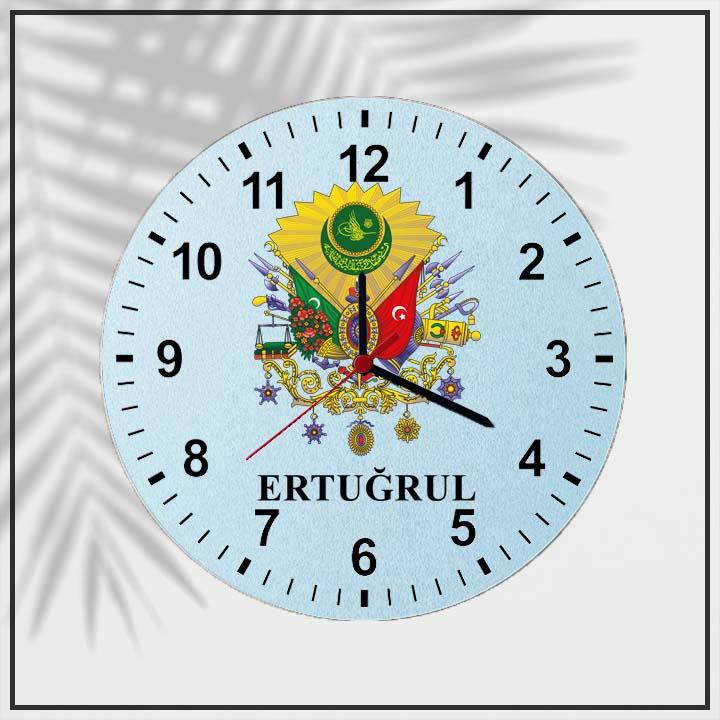 Osmanlı Turası Tasarımlı Ahşap Duvar Saati
