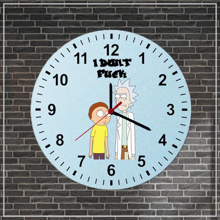 Rick & Morty Tasarımlı Ahşap Duvar Saati