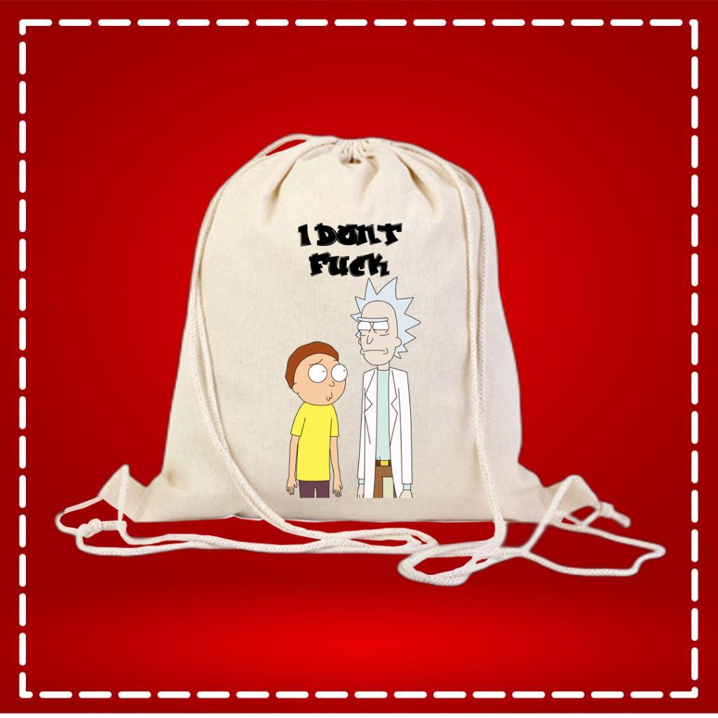 Rick & Morty Tasarımlı Büzgülü Bez Çanta