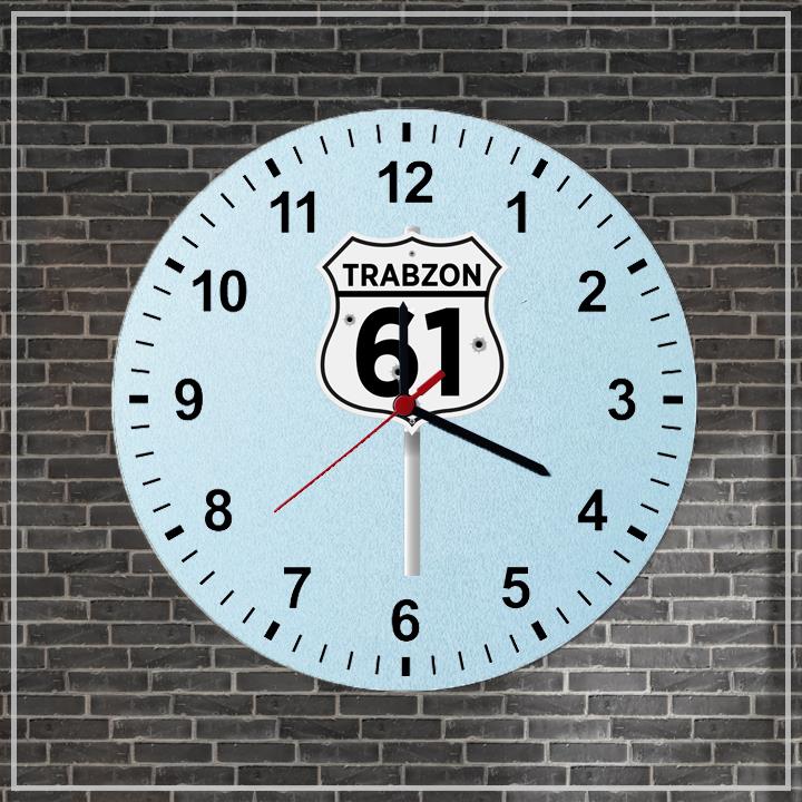 Trabzon 61 Tasarımlı Ahşap Duvar Saati