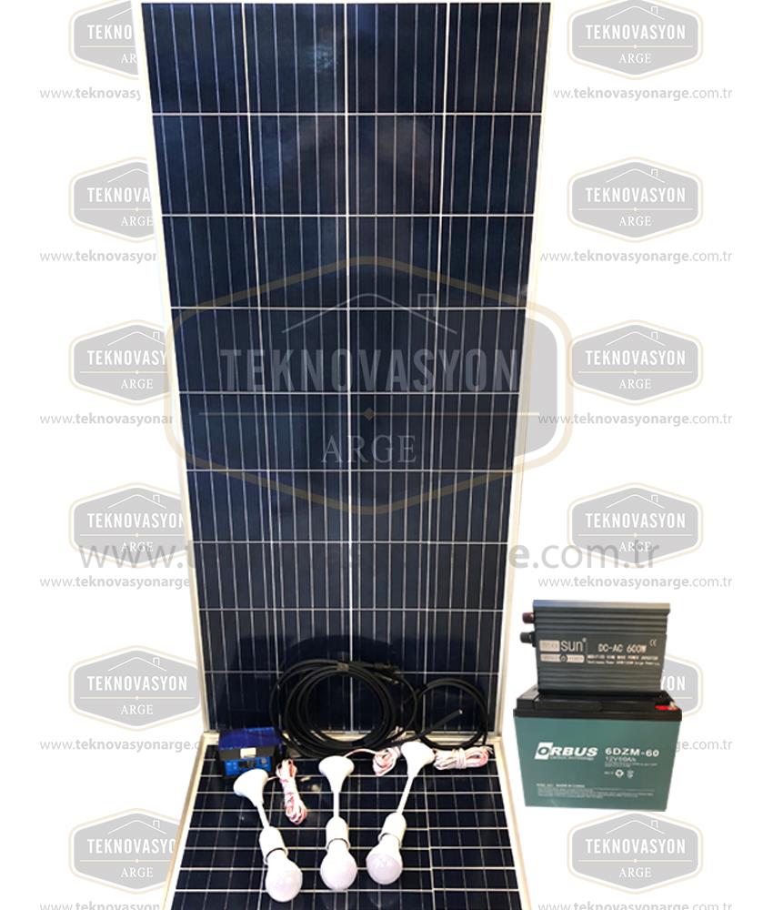 170 Watt Güneş Paneli̇ Tv Aydinlatma Paketi̇ Solar Paket