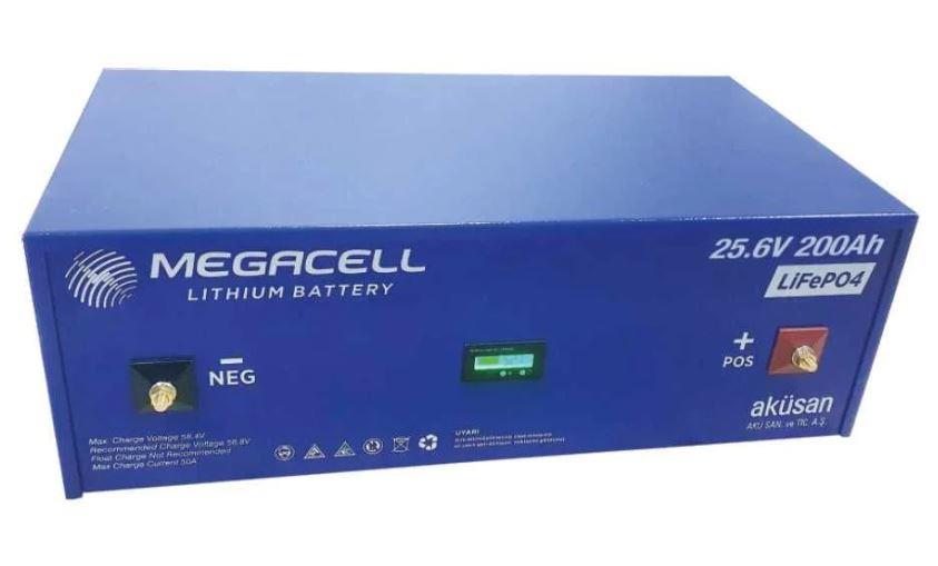 Megacell 25.6V 200Ah Lifepo4 Lityum Demir Fosfat Akü