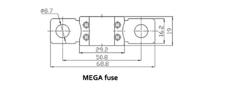 Victron Mega-Fuse 300A-58V 48V Ürünler Için ( 1 Adet )
