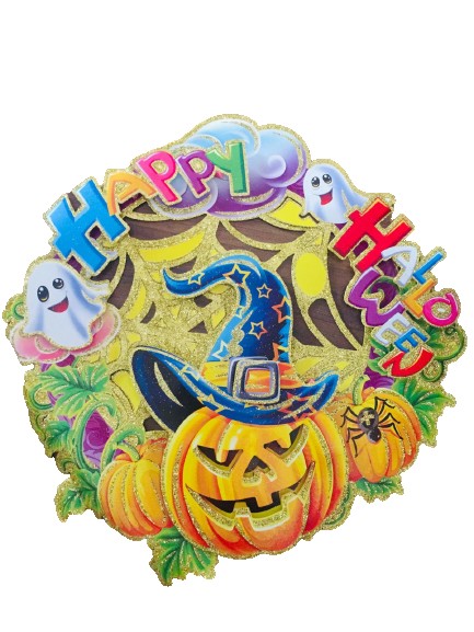 Cadilar Bayrami Halloween Si̇mli̇ Poster Balkabaği Modeli̇ Happy Halloween 41Cm X 38Cm