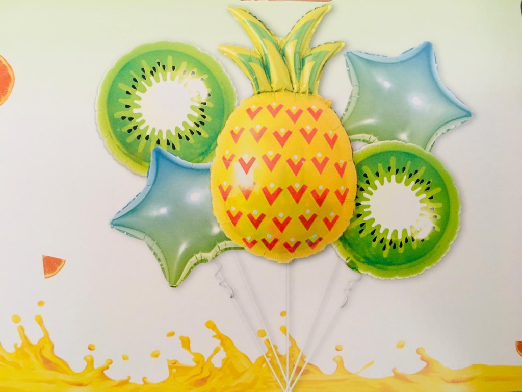 Folyo Balon Buket Seti̇ Ananas Ve Ki̇vi̇ 5'Li̇