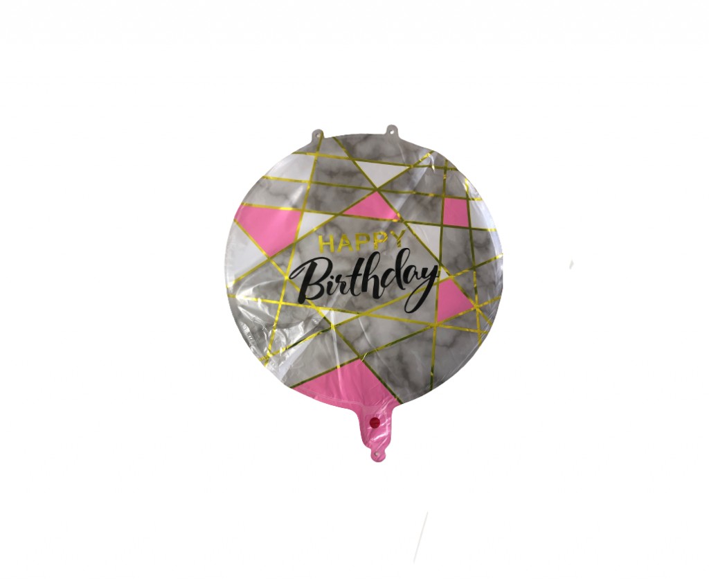 Folyo Balon Happy Bi̇rthday 18'' Yuvarlak Asi̇metri̇k Şeki̇lli̇ Dü 20
