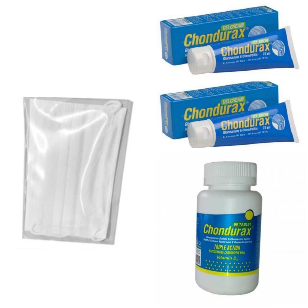 Chondurax Jel 75 Ml 2 Adet+ Chondurax Tri̇ple Acti̇on Glucosami̇ne 90 Tb 1 Adet  (Hedi̇ye 10 Adet Maske)