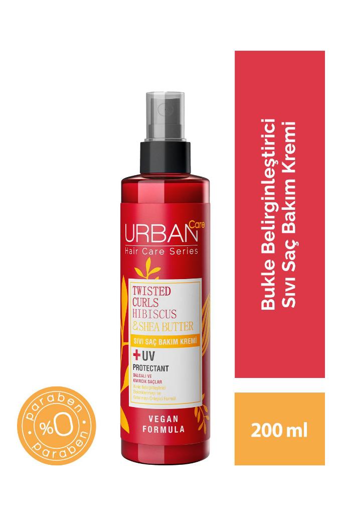 Urban Care Care Hibiscus&Shea Butter Kıvırcık Ve Dalgalı Saçlara Özel Sıvı Saç Bakım Kremi-Vegan-200 Ml